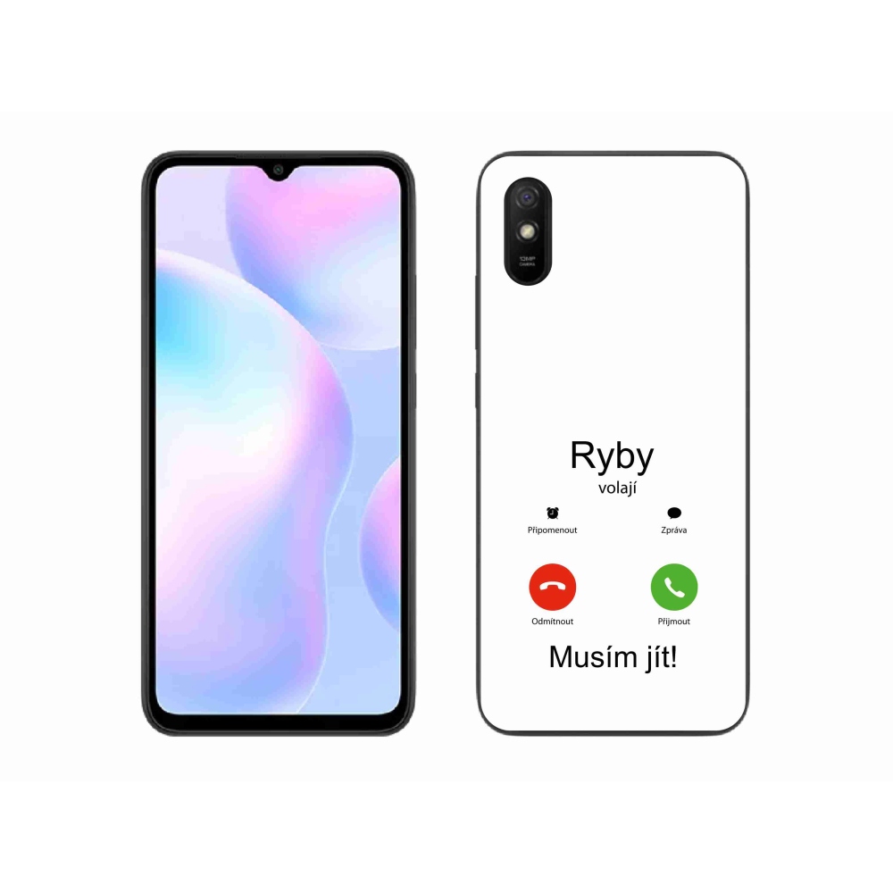 Gél borító mmCase a Xiaomi Redmi 9AT-hoz - hal hívás fehér háttérrel