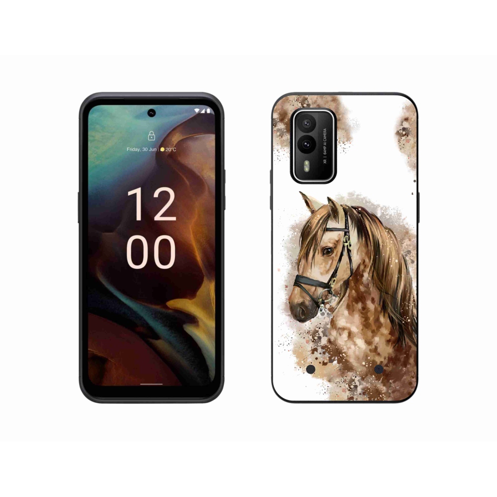 Zselés borítás mmCase a Nokia XR21 készülékhez - barna rajzfilm ló