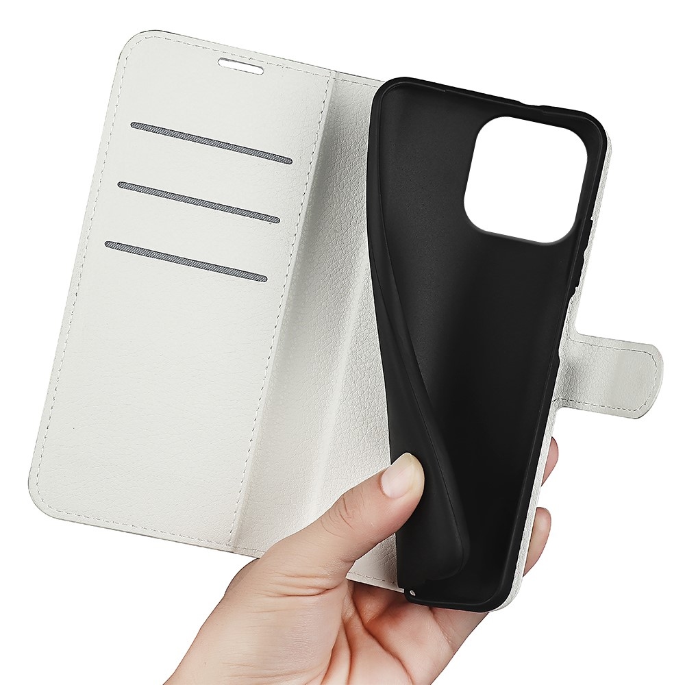 Litchi könyv tok iPhone 16 Pro készülékhez - fehér