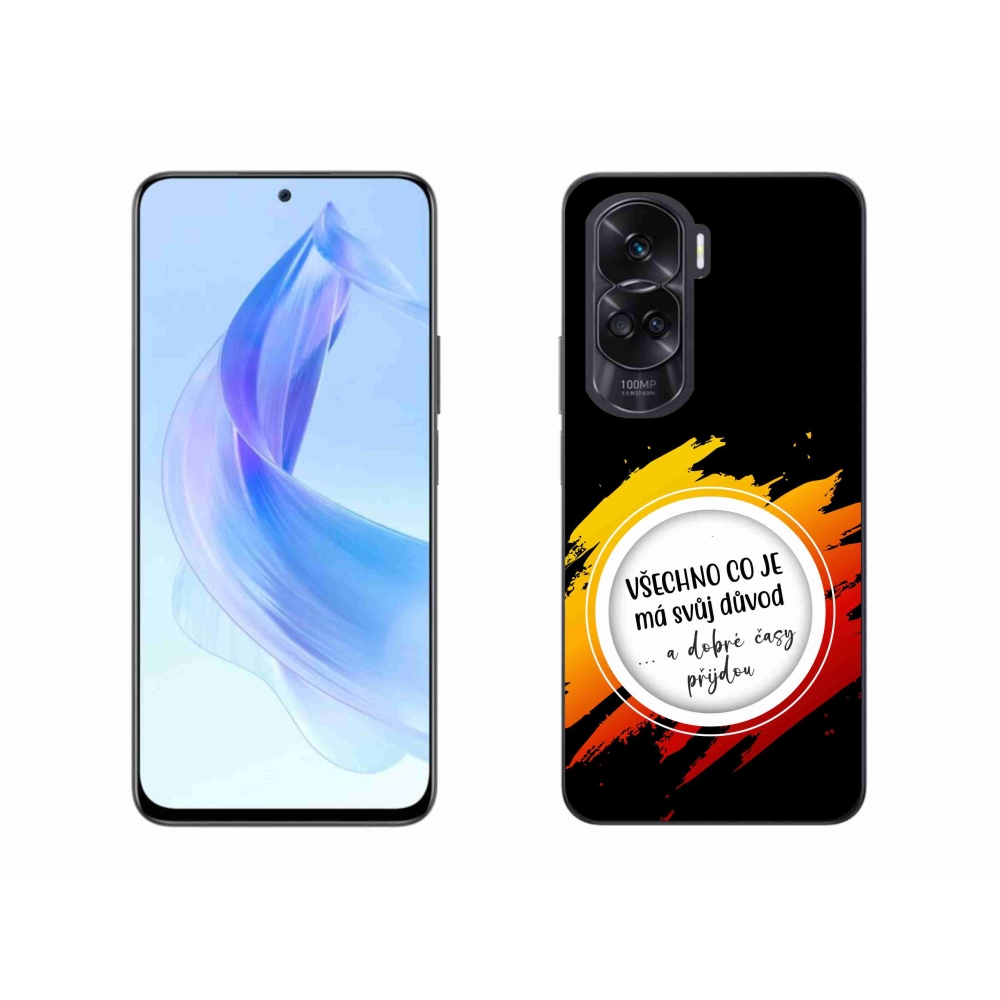 Zselés borítás mmCase a Honor 90 Lite készülékhez - idézet 3 fekete háttér