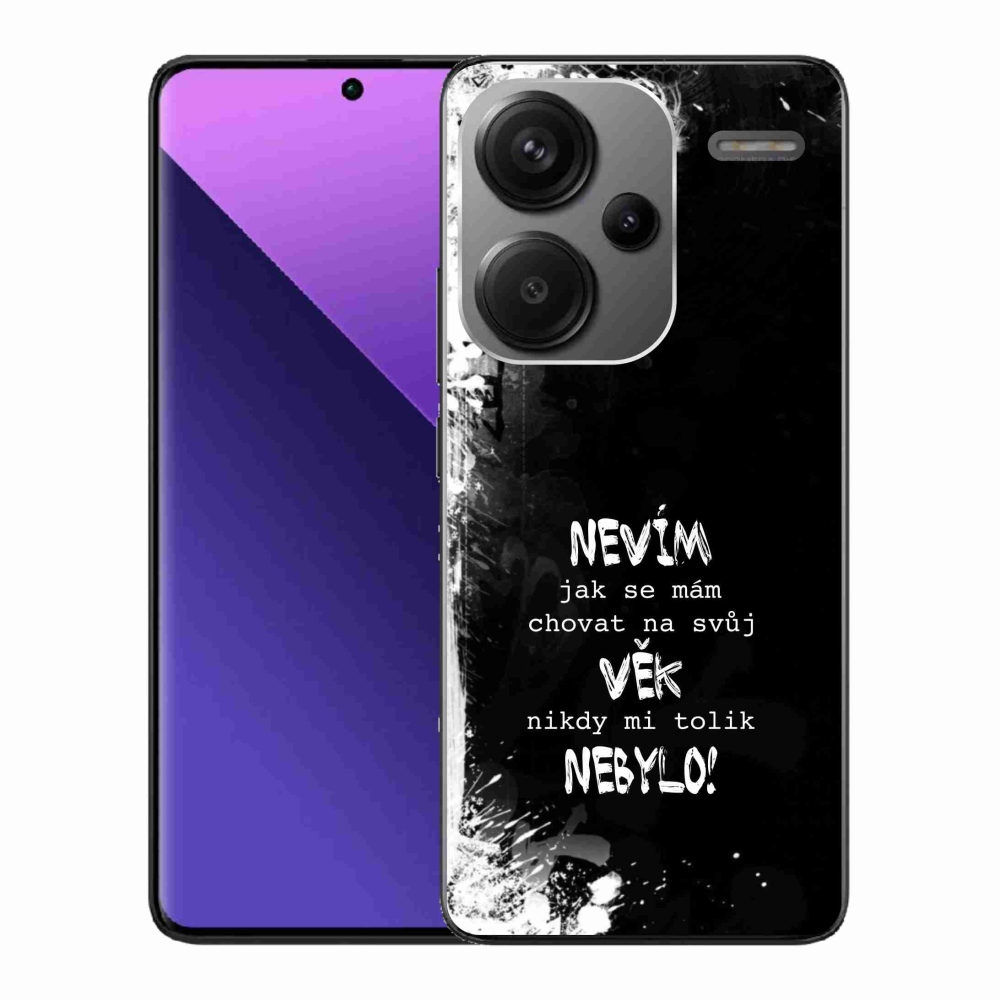 Gél borító mmCase a Xiaomi Redmi Note 13 Pro+ 5G számára - vicces szöveg 14 fekete háttérrel