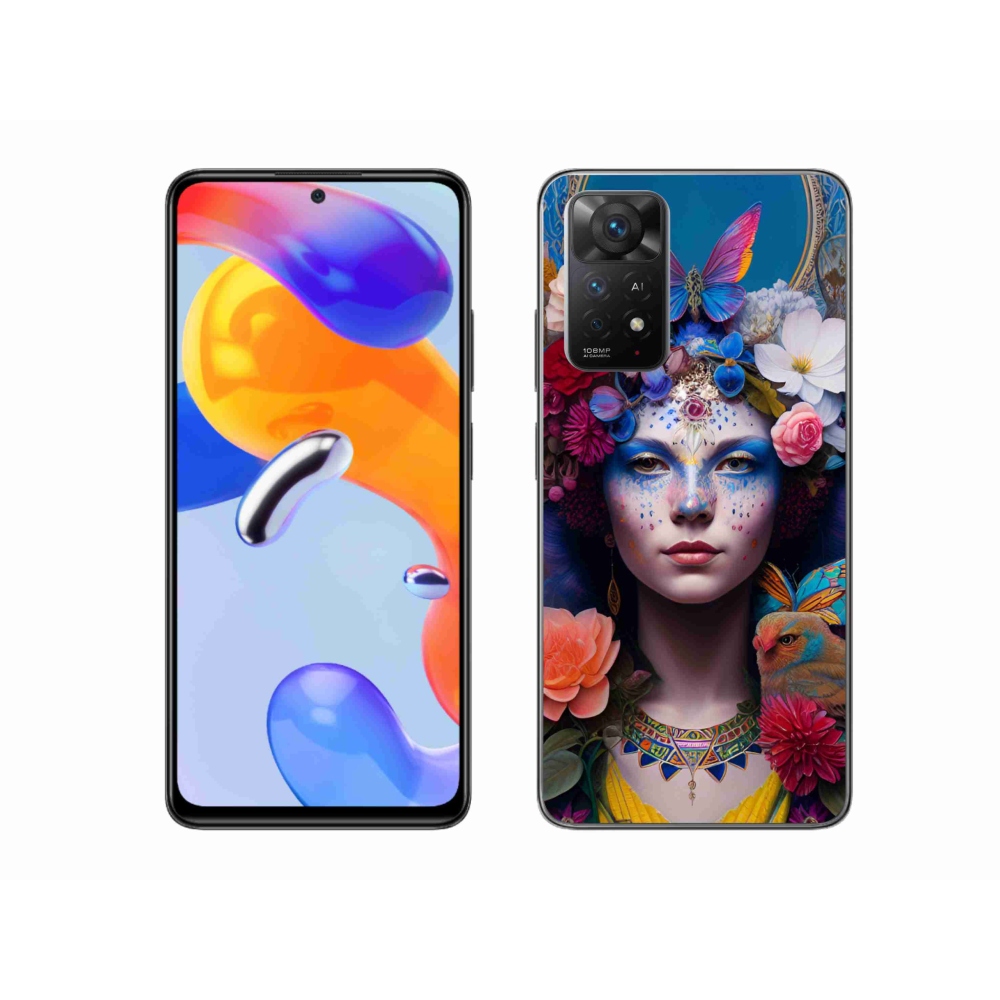 Gél borítás mmCase a Xiaomi Redmi Note 11 Pro 4G/5G-hez - nő virágokkal