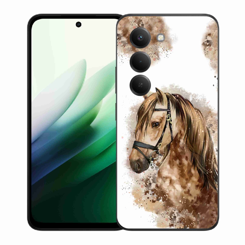 Gél borító mmCase a Xiaomi Redmi 15 5G-hez - barna rajzfilm ló