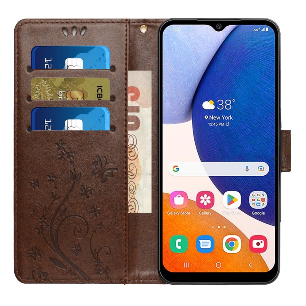 Virágok könyv tok Samsung Galaxy S25+ készülékhez - barna