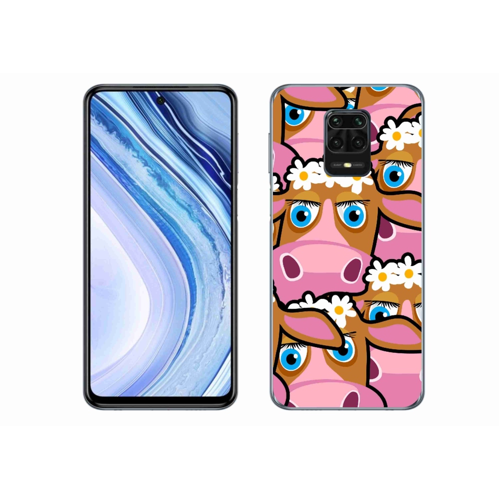Gél borítás mmCase a Xiaomi Redmi Note 9 Pro számára - rajzfilm tehenek