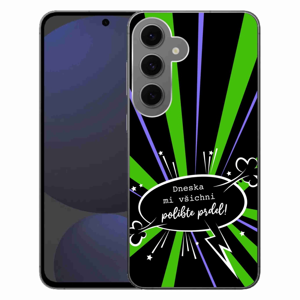 Gél borító mmCase Samsung Galaxy S24 FE készülékhez - vicces szöveg 15 fekete háttér
