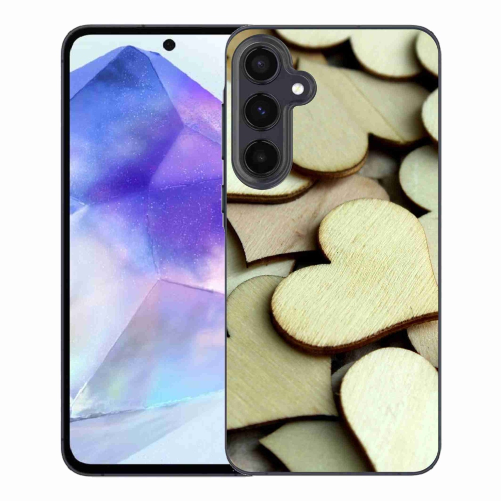 Gél borítás mmCase Samsung Galaxy A55 5G - fából készült szívecskékhez
