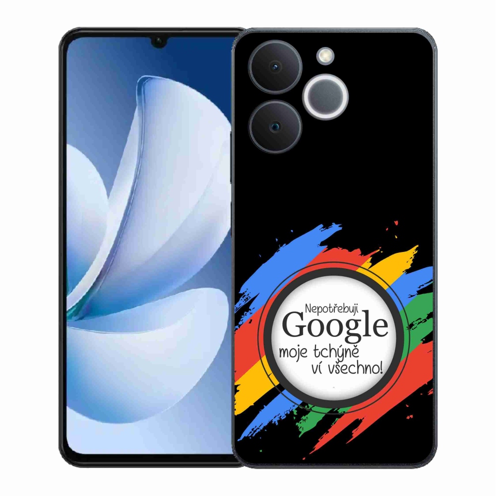 Gél borító mmCase a Realme Note 70T - anyós mindent tud fekete háttérrel