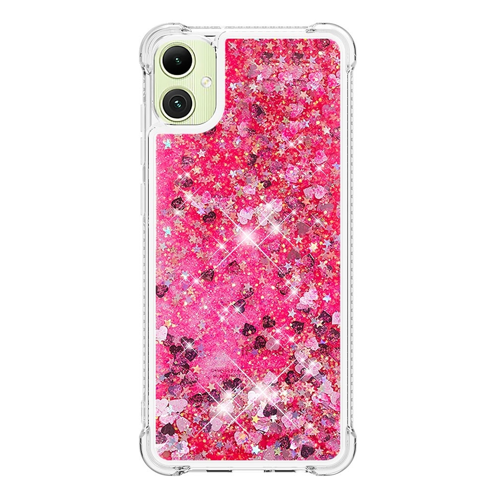 Glitter homokóra zselés tok Samsung Galaxy A06 4G - rózsaszín/szívek