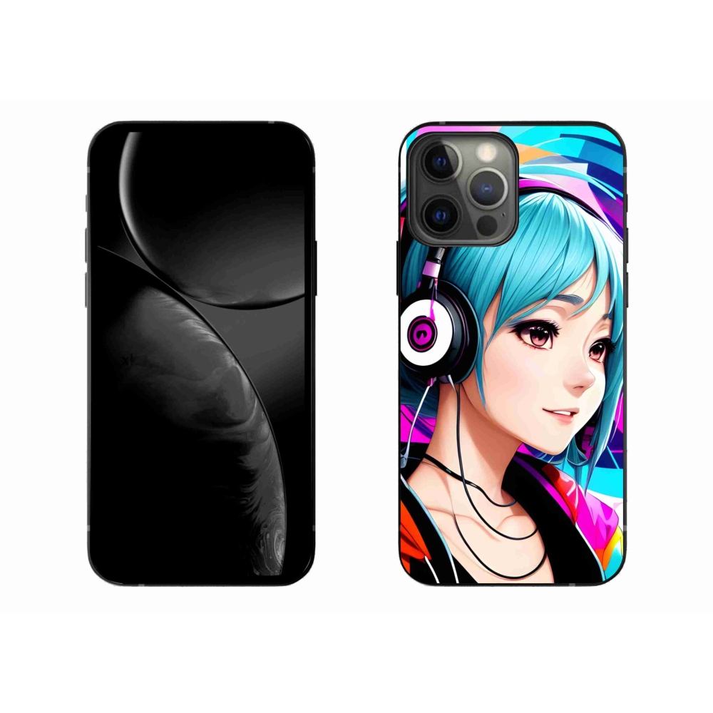 Gél borítás mmCase iPhone 13 Pro Max készülékhez - lány fejhallgatóval