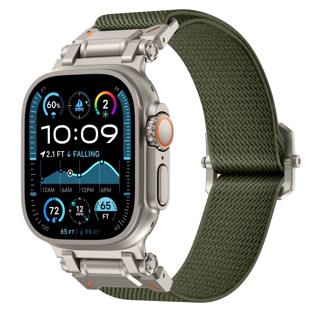 Titán nejlon szíj Apple Watch Ultra/Ultra 2 49mm/SE/SE 2022/2023 44mm/10 46mm/9/8/7 45mm/6/5/4 44mm/3/2/1 42 mm-es Apple Watch Ultra/Ultra 2 órához - zöld színű