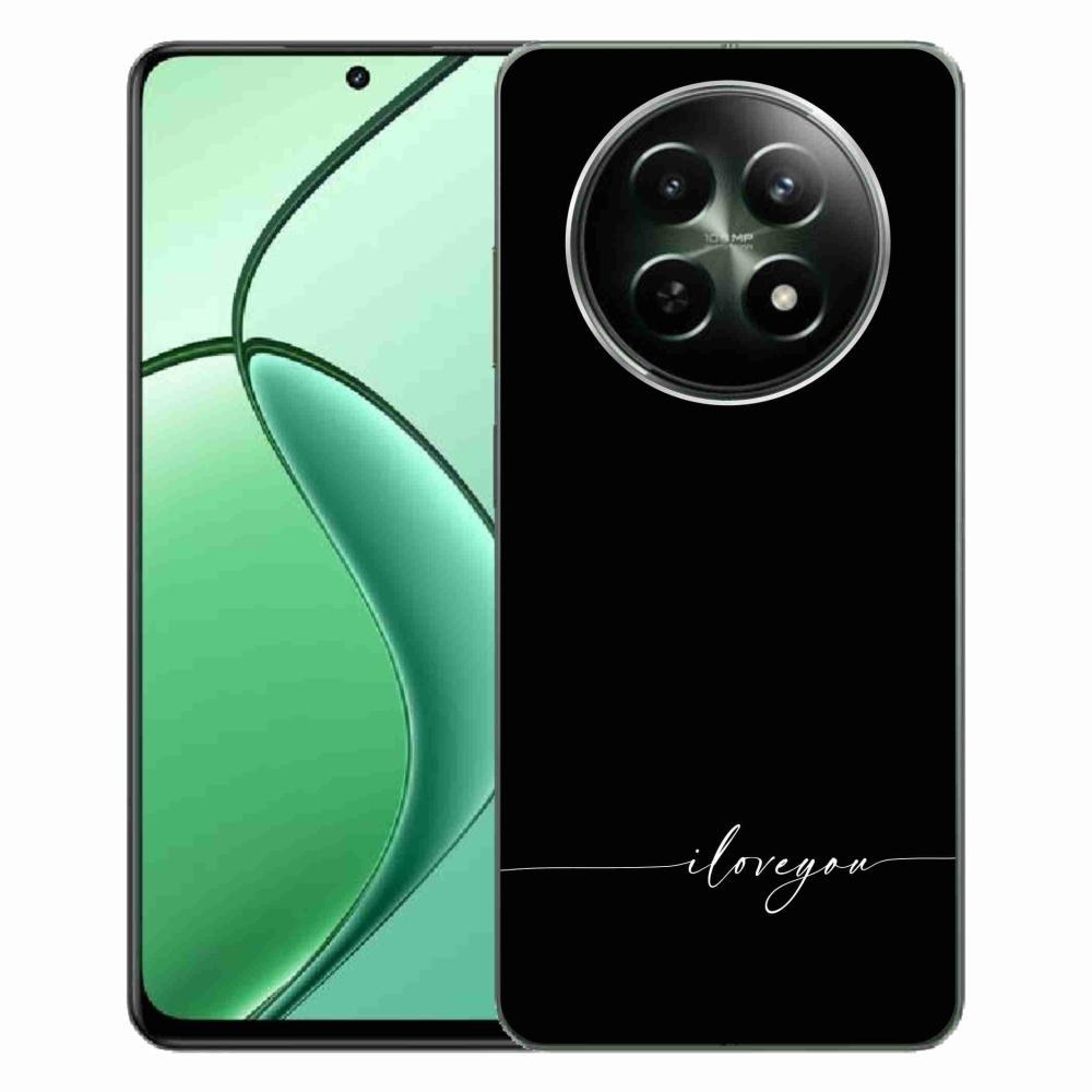 Gél borító mmCase a Realme 12 5G/12x 5G készülékhez - I love you fekete háttérrel