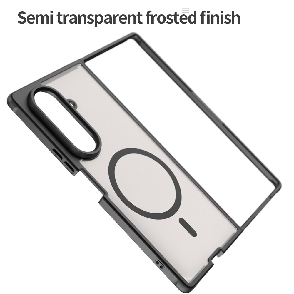 Matt zselés tok MagSafe tok a Samsung Galaxy Z Fold7 5G készülékre - fekete