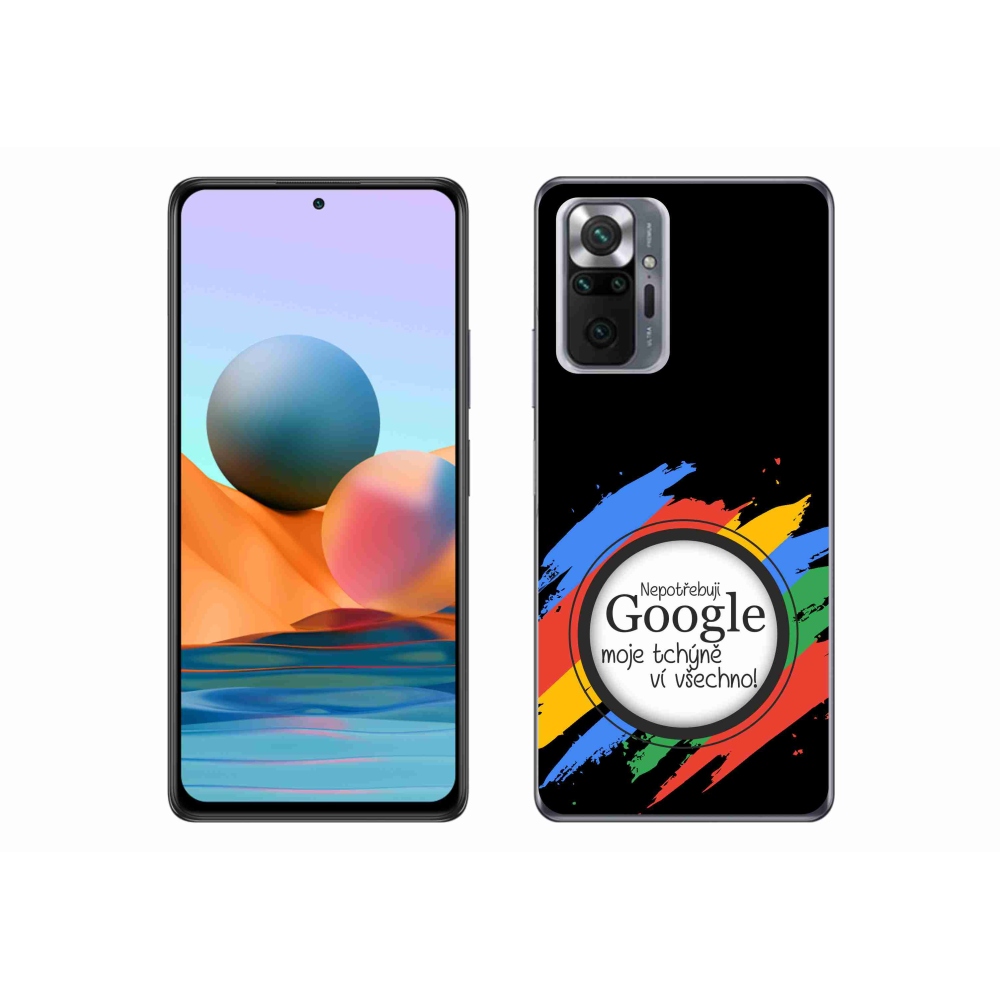 Gél borító mmCase a Xiaomi Redmi Note 10 Pro - anyós tudja, minden fekete háttérrel