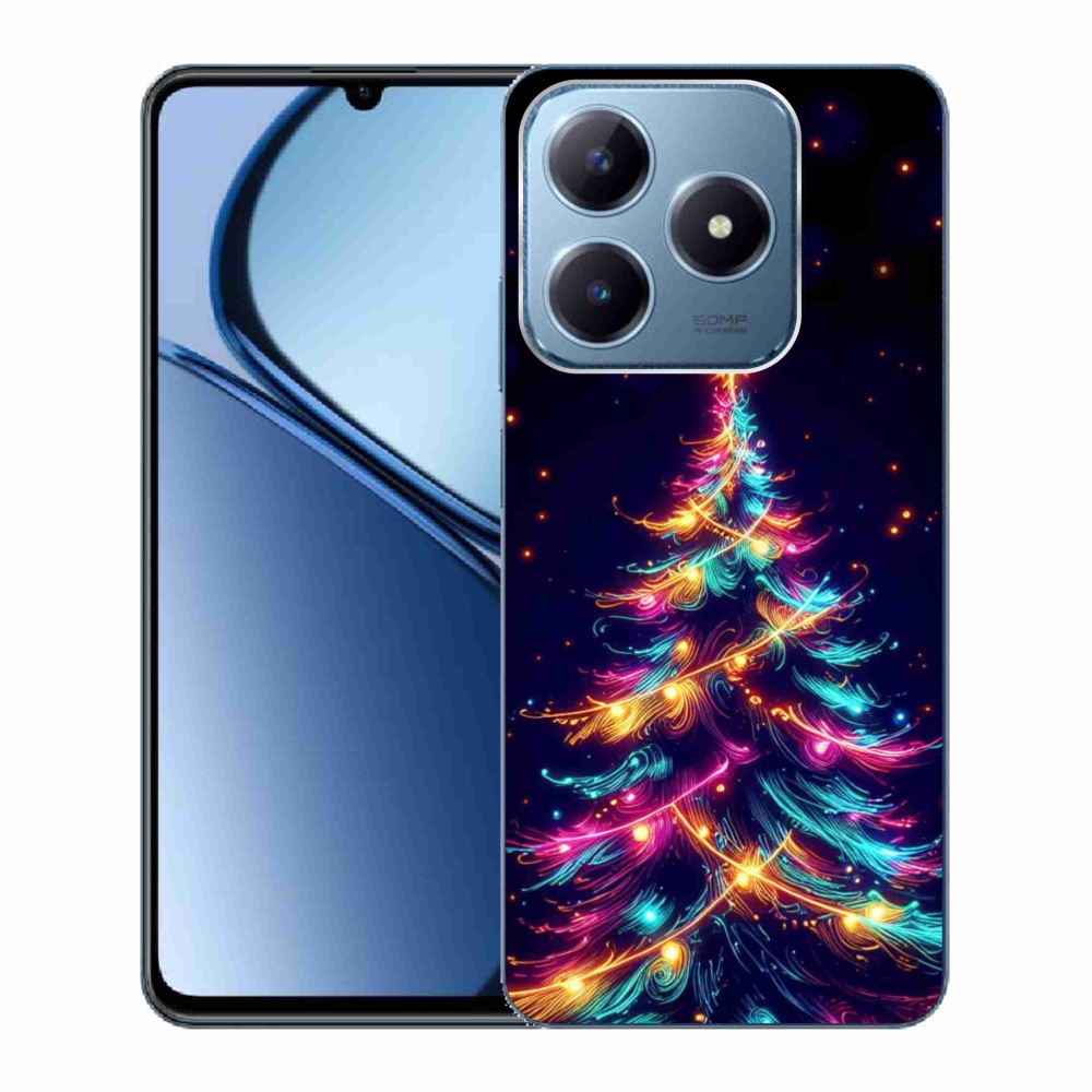 Gél borítás mmCase a Realme C63 készülékhez - neon karácsonyfa