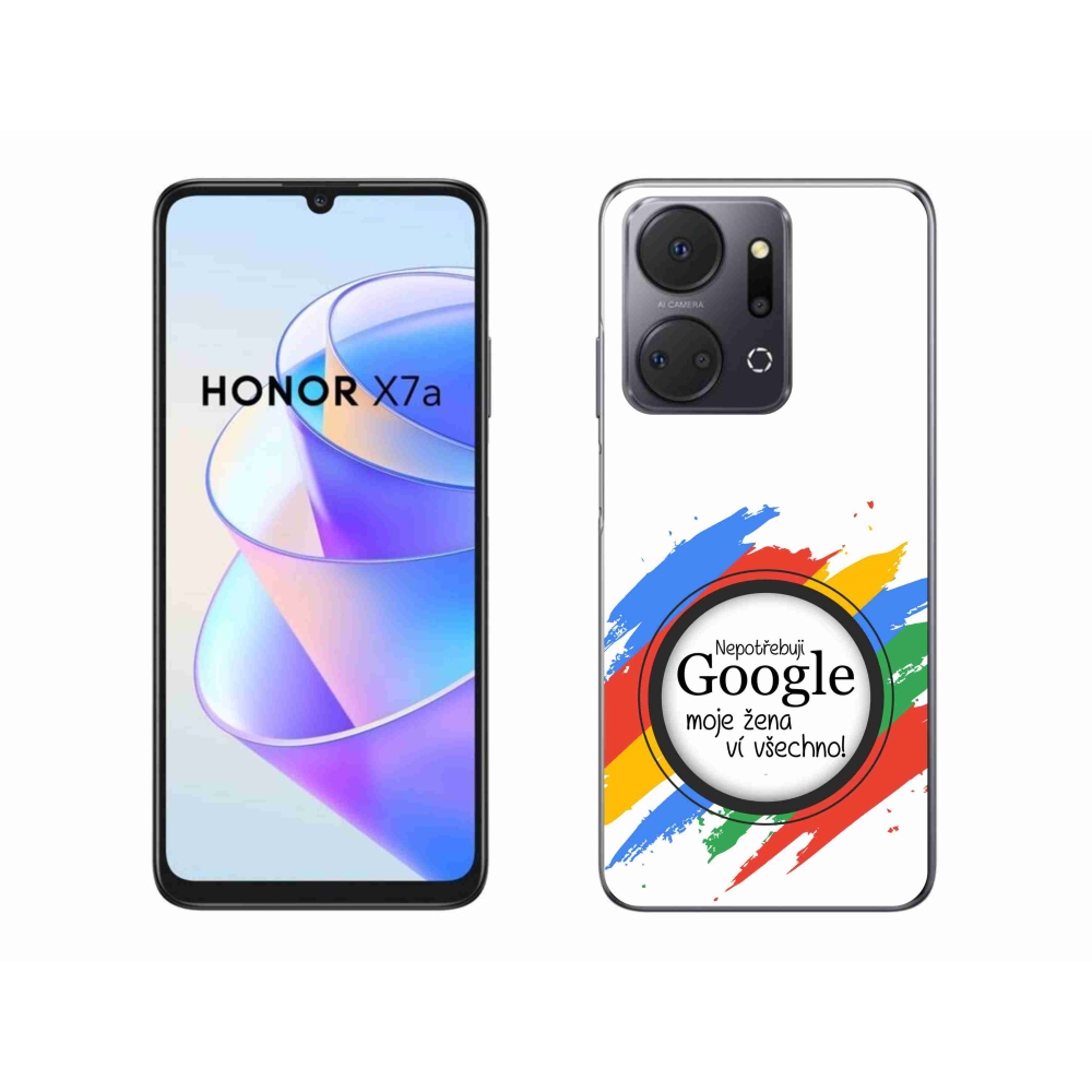 Gél borító mmCase a Honor X7a - a nő mindent tud fehér háttérrel