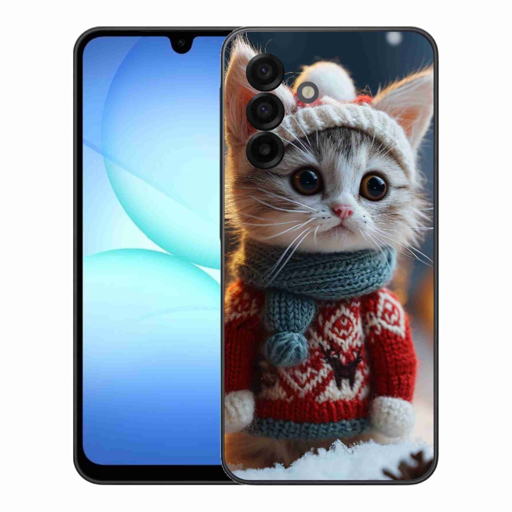 Zselés borítás mmCase Samsung Galaxy A17 5G - cica pulóverben