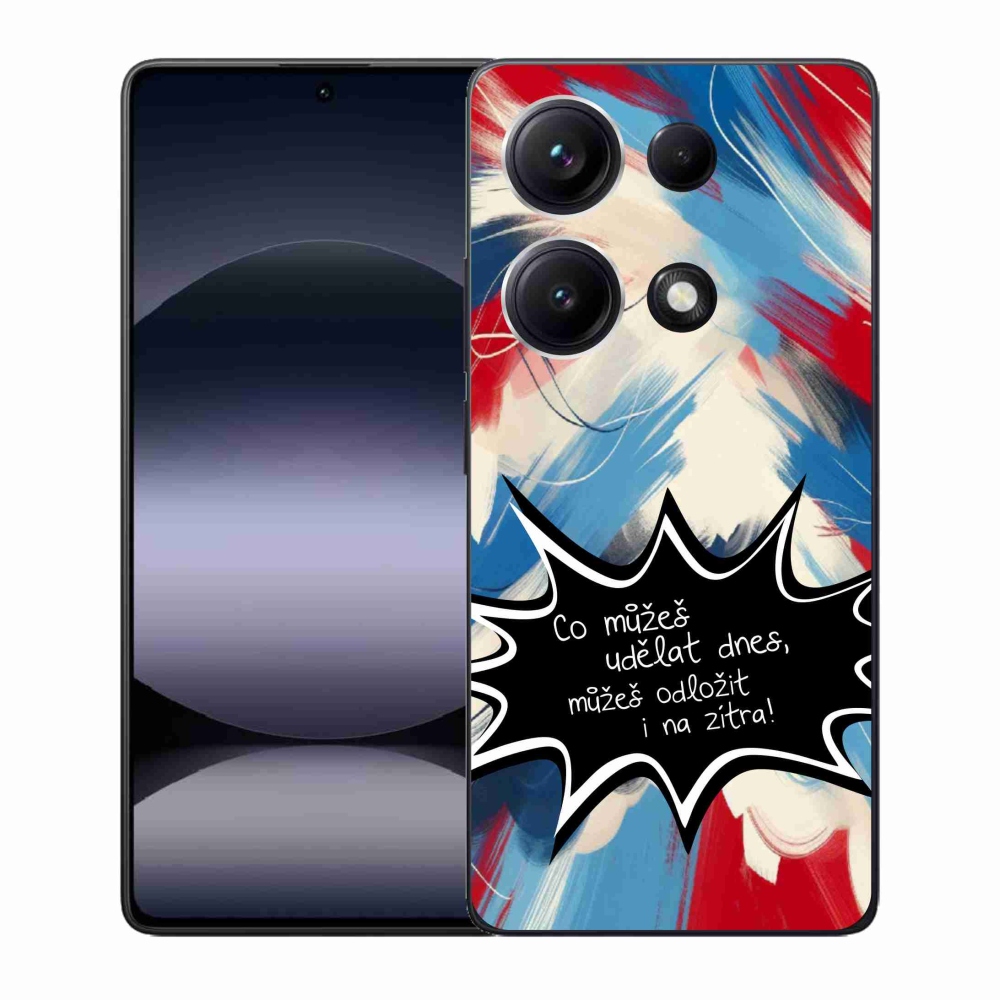 Gél borító mmCase a Xiaomi Redmi Note 14S-hez - vicces szöveg 9 fekete háttérrel