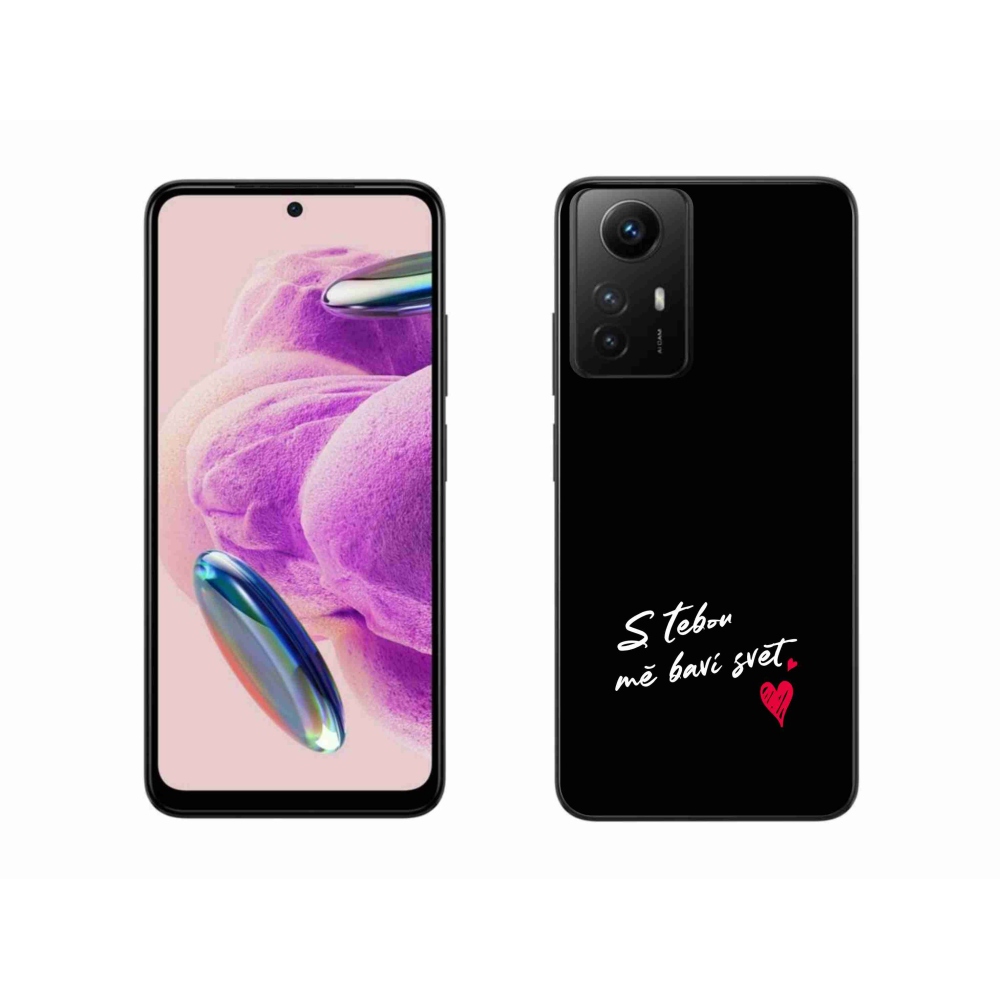 Gél borító mmCase a Xiaomi Redmi Note 12S-hez - szerelem szöveg 1 fekete háttér