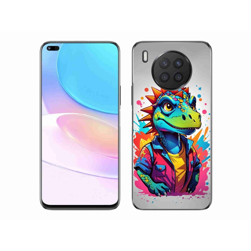 Gél borító mmCase a Huawei Nova 8i - színes dinoszauruszon