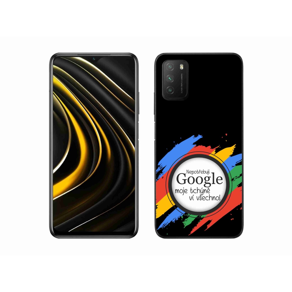 Gél borító mmCase a Xiaomi Poco M3-hoz - anyós mindent tud fekete háttérrel