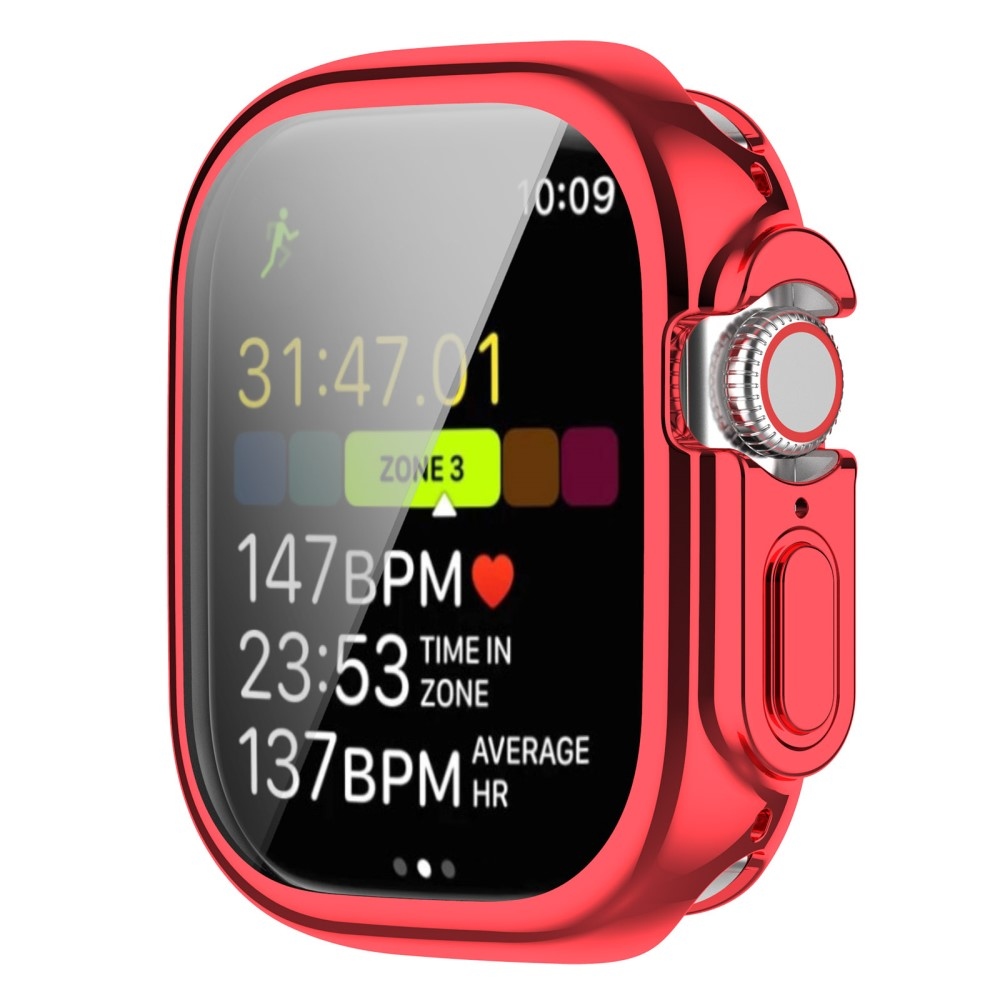 Puha, felpattintható gél védőtok az Apple Watch Ultra/Ultra 2 49 mm-es órájához - piros színű