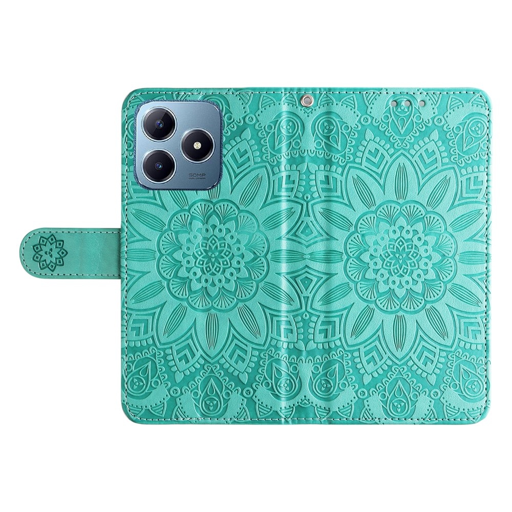 Napraforgó könyvtáska a Realme Note 60-hoz - teal színű