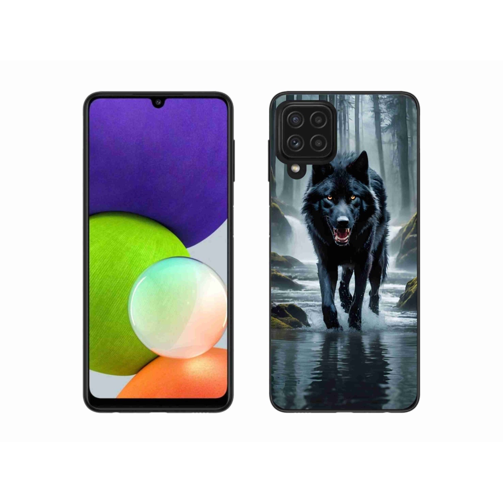 Zselés borítás mmCase Samsung Galaxy A22 4G - fekete farkas
