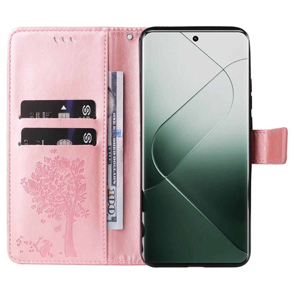 Fák könyve tok Xiaomi 14 Pro - rózsaarany