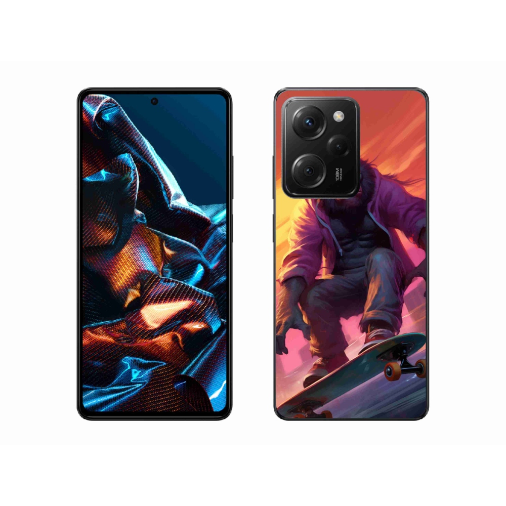 Gél borítás mmCase a Xiaomi Poco X5 Pro 5G számára - gorilla a gördeszkán