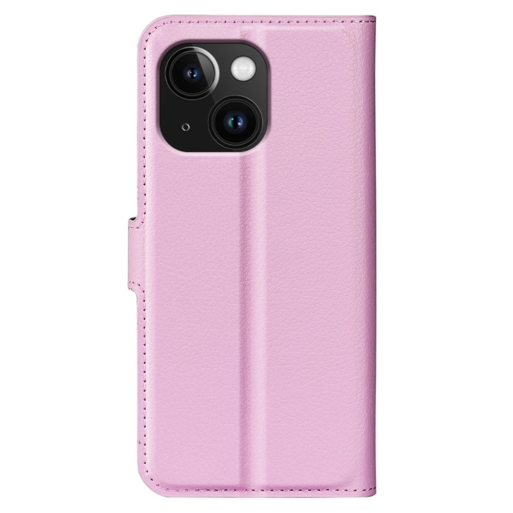 Litchi könyvtáska iPhone 15 készülékhez - rózsaszín