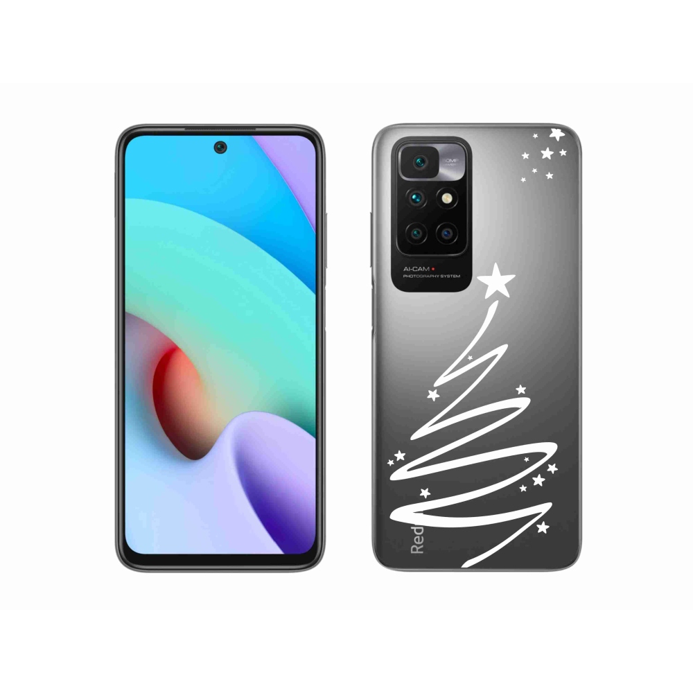 Gél borító mmCase a Xiaomi Redmi 10/Redmi 10 (2022) - fehér fa átlátszó háttérrel