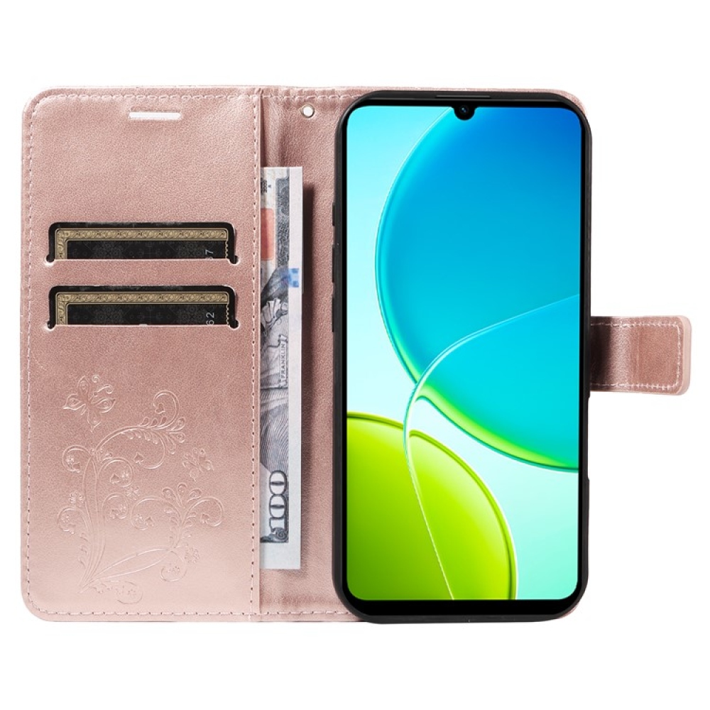 Nagy pillangó könyv tok a Vivo Y29s 5G-hez - rózsa arany