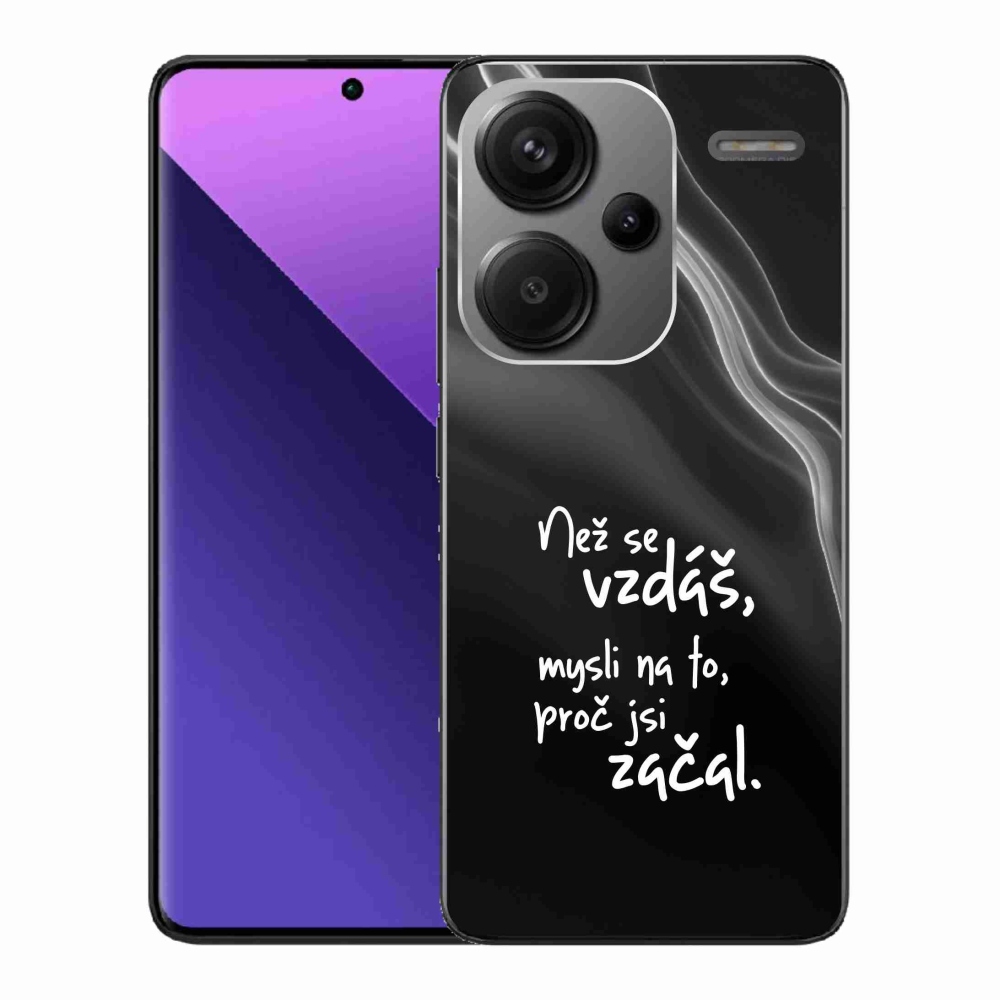 Gél borítás mmCase a Xiaomi Redmi Note 13 Pro+ 5G - idézet 2 fekete háttérrel