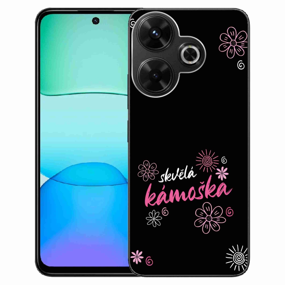 Gél borító mmCase a Xiaomi Redmi 13 4G/Poco M6 4G - nagyszerű barát fekete háttérrel