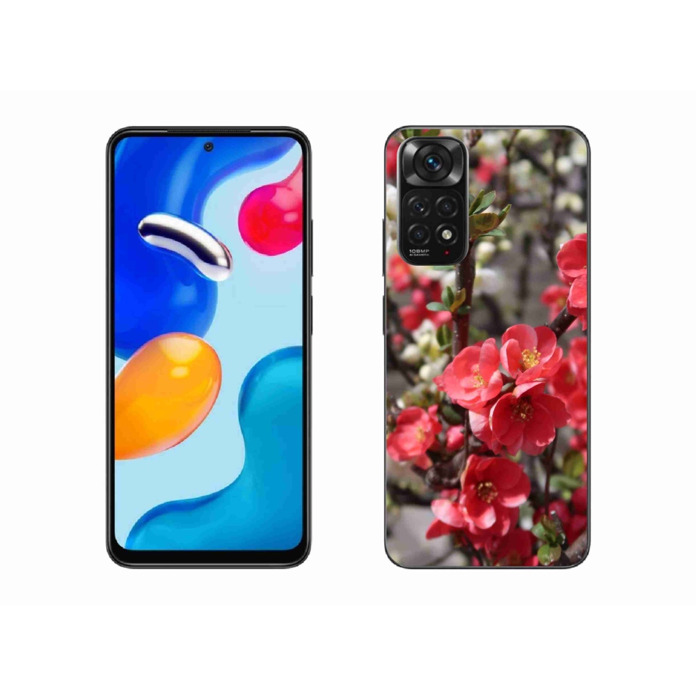 Gél borítás mmCase a Xiaomi Redmi Note 11 4G-hez - piros virágok