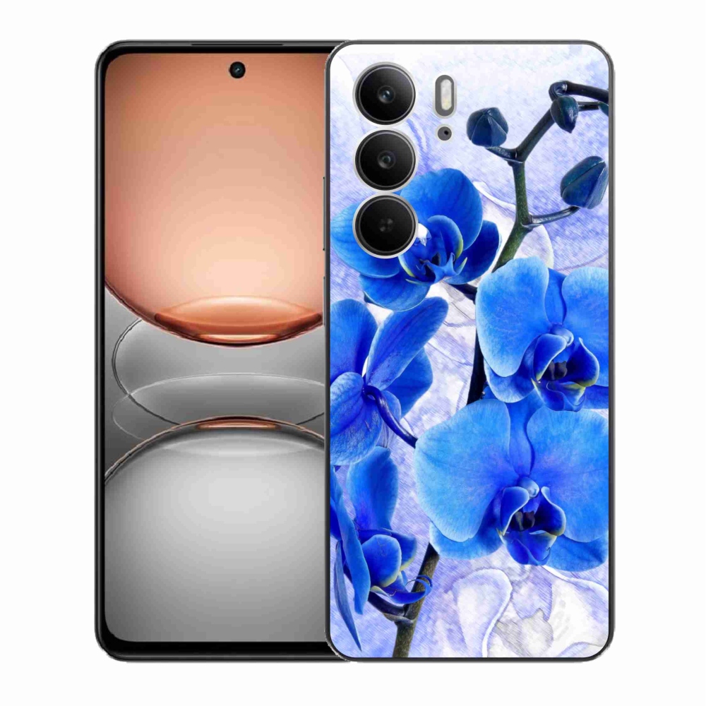 Zselés tok mmCase a Realme C75 készülékhez - kék virágok