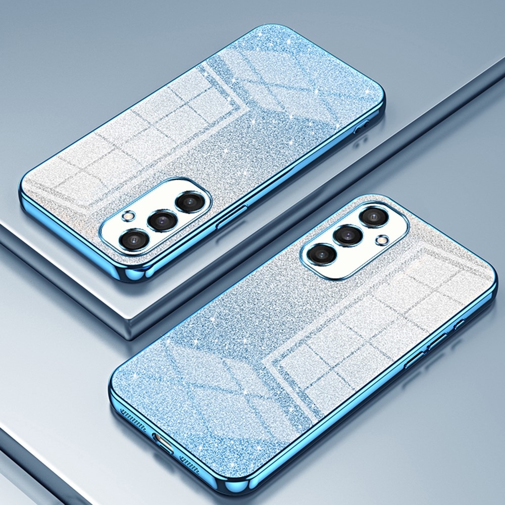 Vágott zselés csillogó tok Samsung Galaxy S25 készülékhez - kék