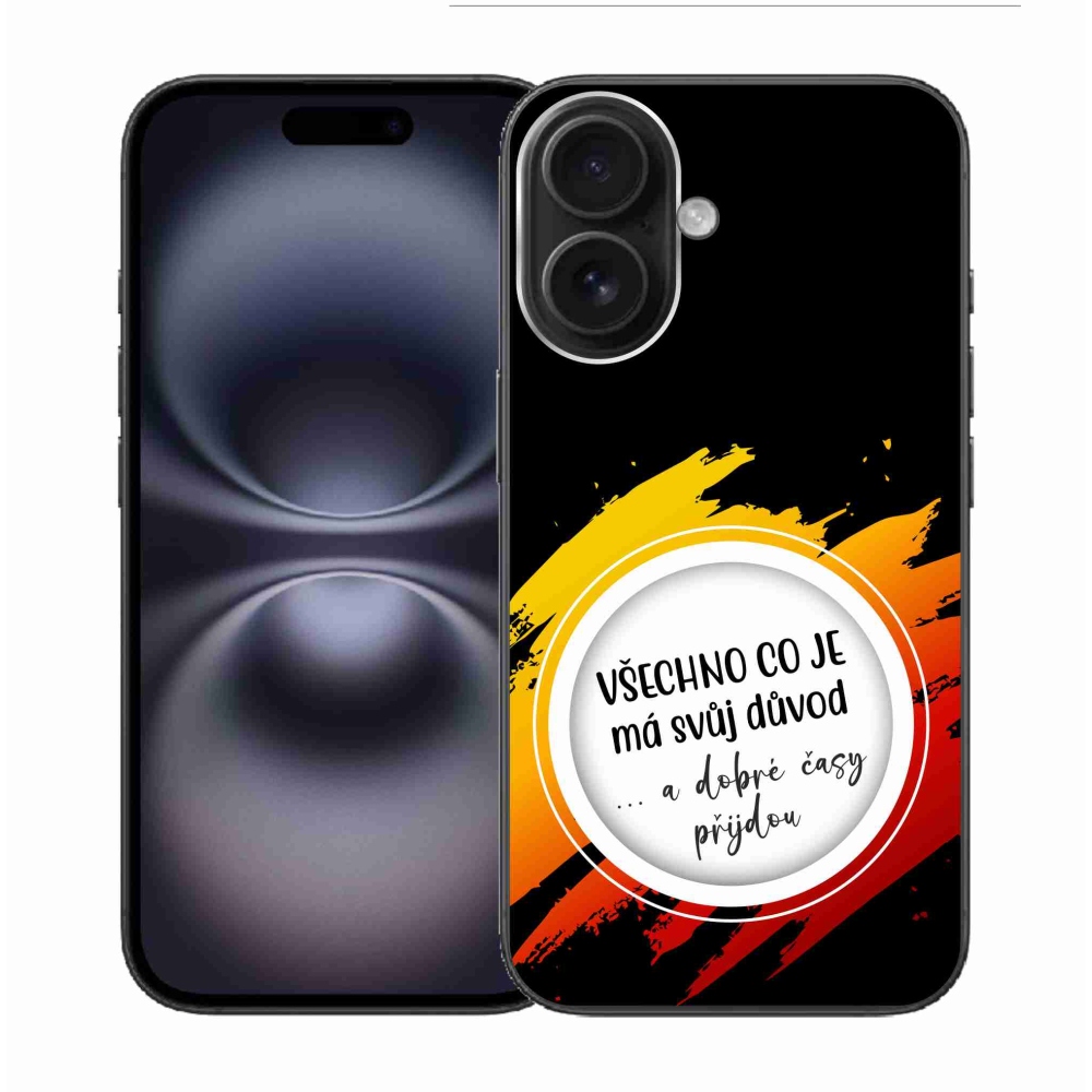 Gél borítás mmCase iPhone 16 készülékhez - idézet 3 fekete háttér