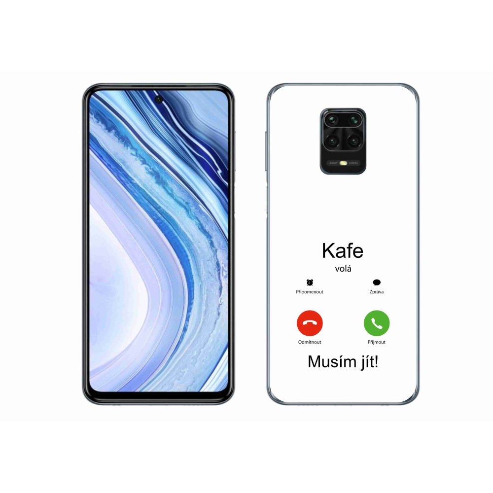 Gél borítás mmCase a Xiaomi Redmi Note 9 Pro készülékhez - kávé hívások fehér háttérrel