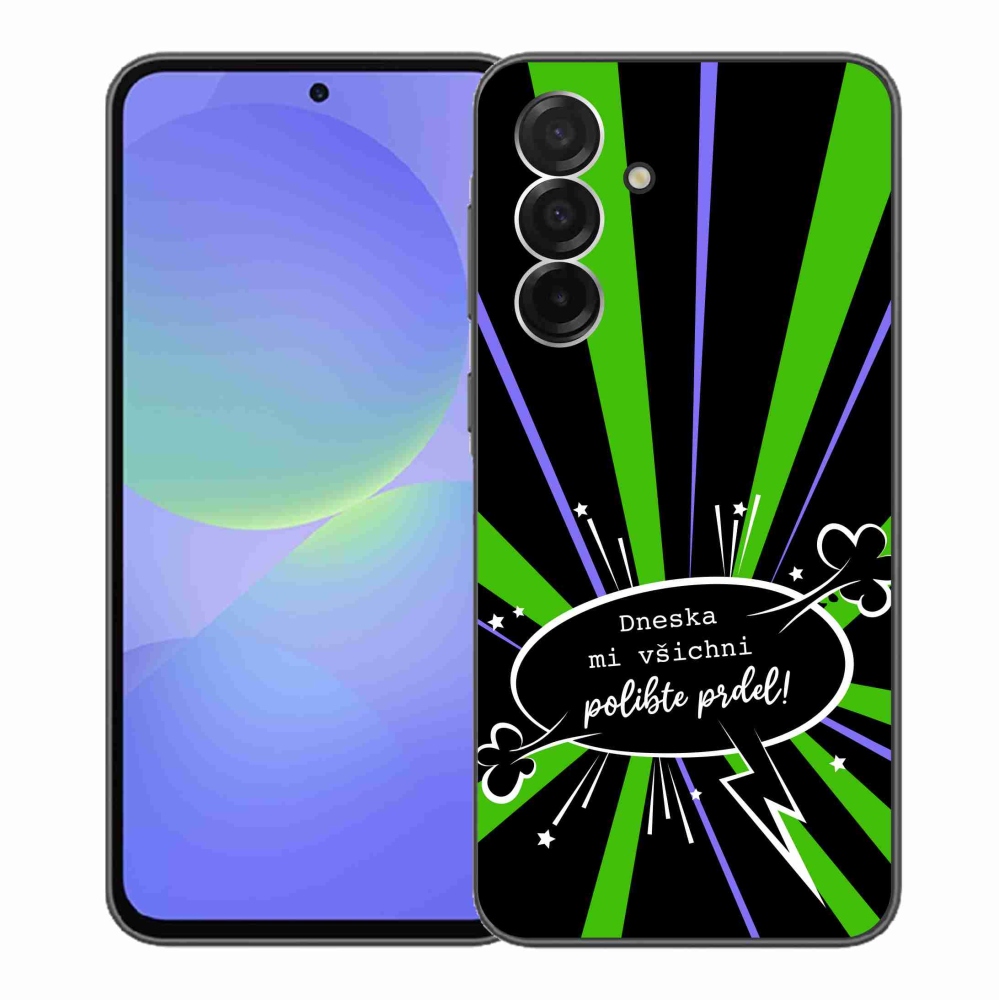 Gél borító mmCase Samsung Galaxy A36 5G - vicces szöveg 15 fekete háttérrel