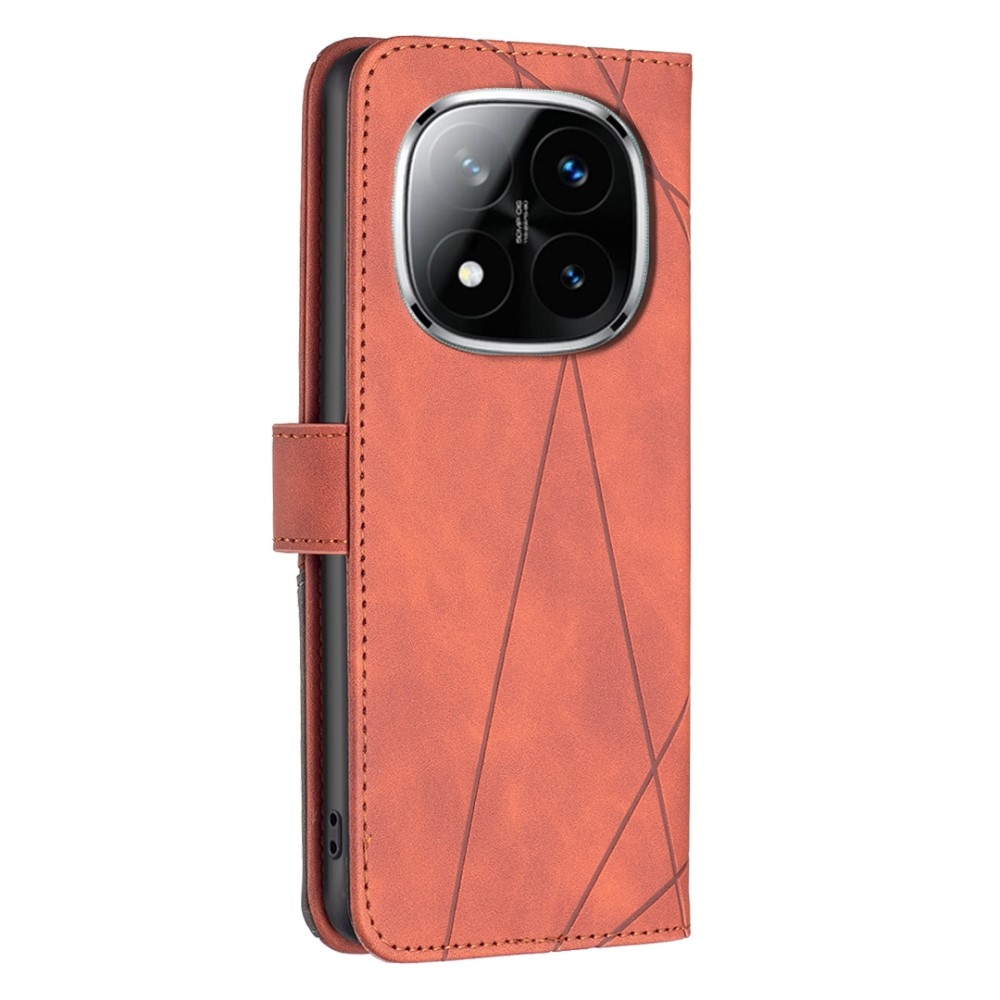 BNF háromszög alakú könyv tok Xiaomi Redmi Note 14 Pro - barna