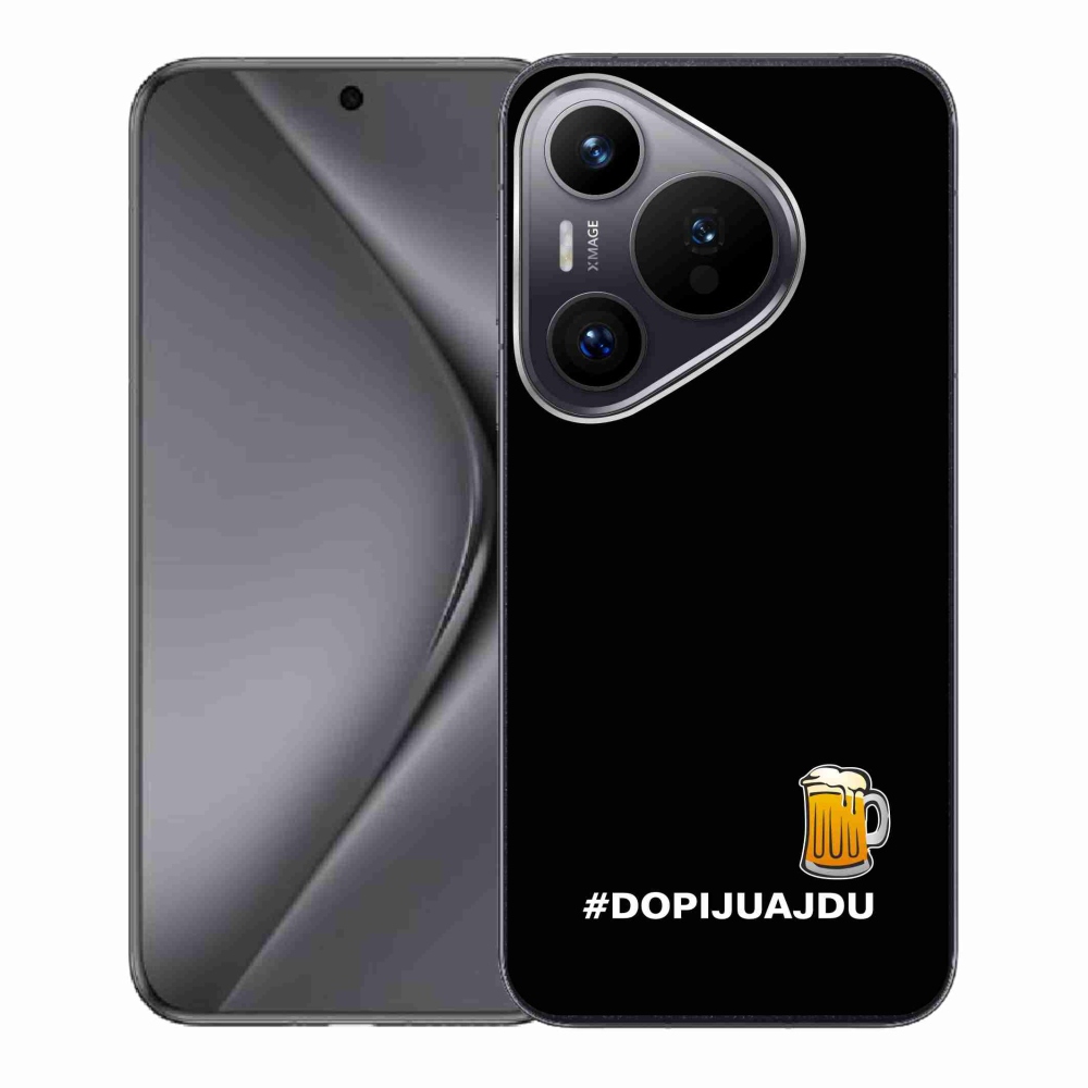Gél borító mmCase a Huawei Pura 70 - sör motívum 1 fekete háttérrel