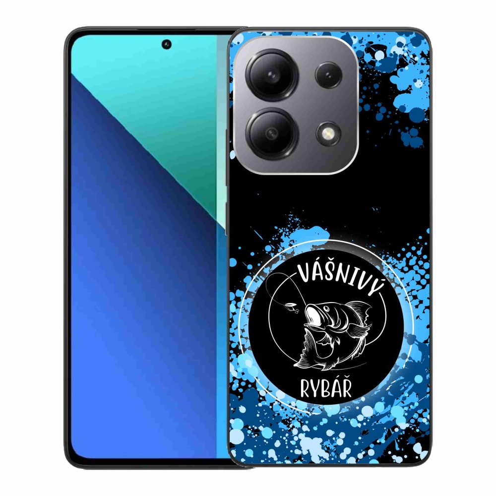 Gél borító mmCase a Xiaomi Redmi Note 13-hoz - szenvedélyes halász fekete háttérrel