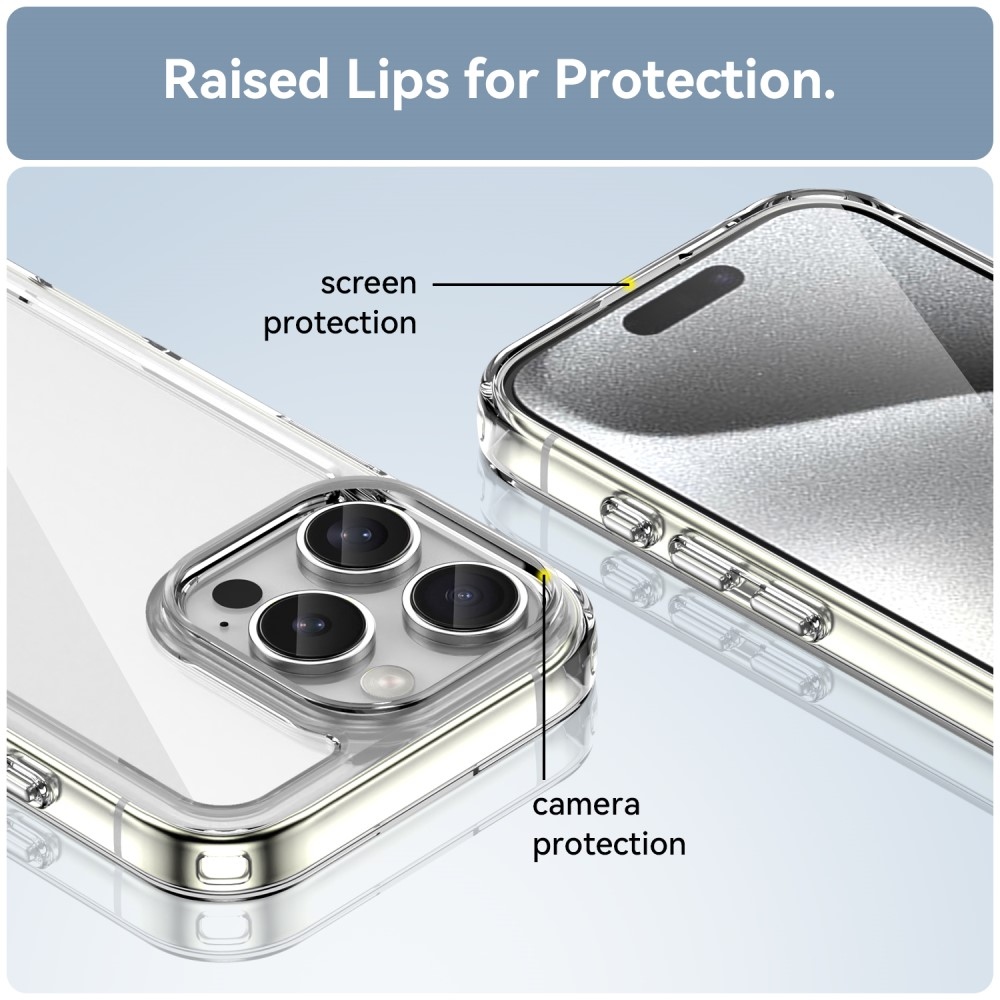 Gél tok fix hátlappal iPhone 16 Pro készülékhez - átlátszó