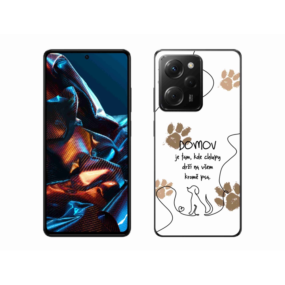 Gél borítás mmCase a Xiaomi Poco X5 Pro 5G számára - kutya motívum fehér háttérrel