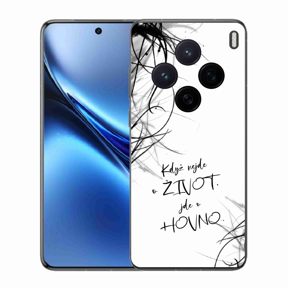 Gél borító mmCase a Vivo X200 5G készülékhez - vicces szöveg 16 fehér háttér