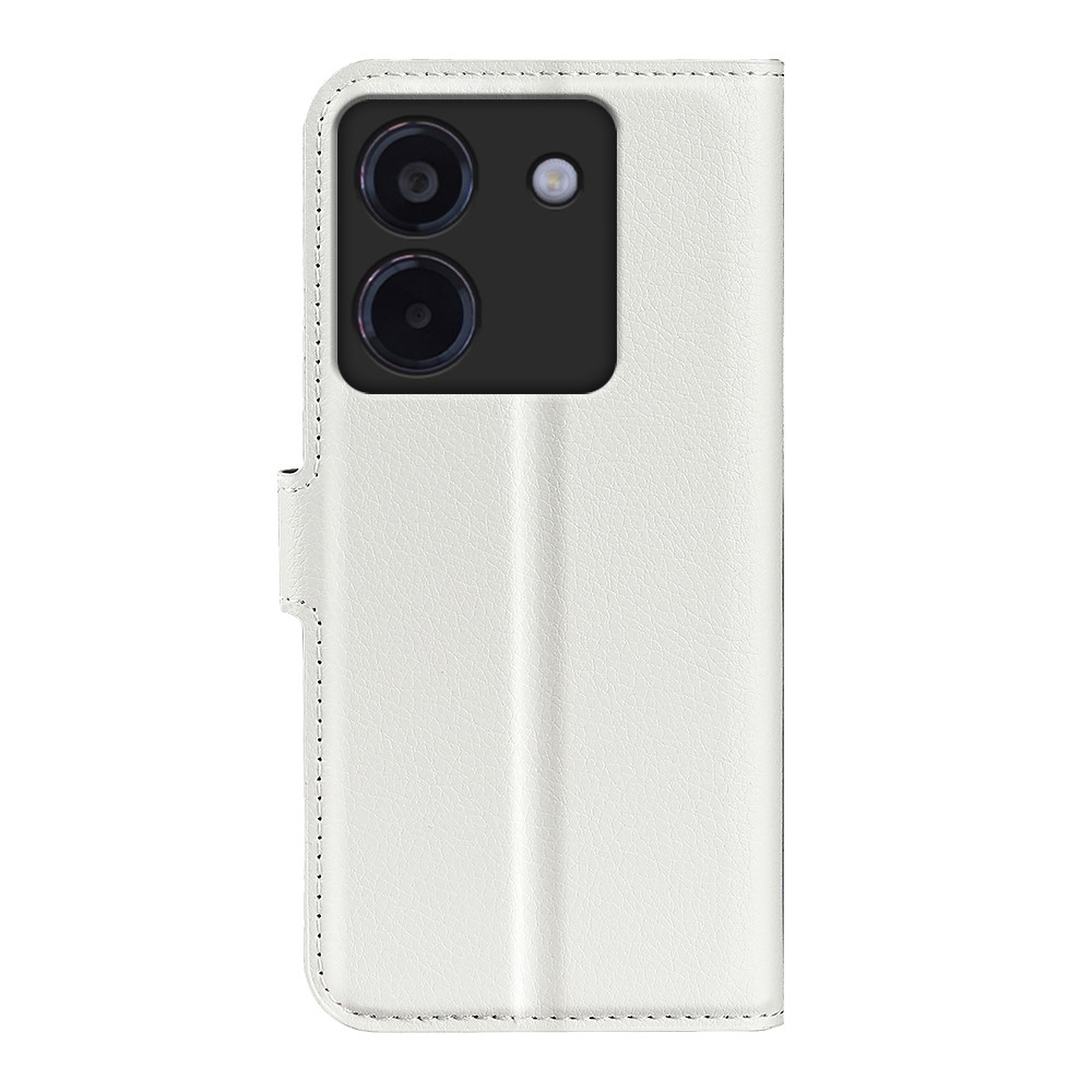 Litchi könyv tok a Xiaomi Poco M7 Pro 5G-hez - fehér