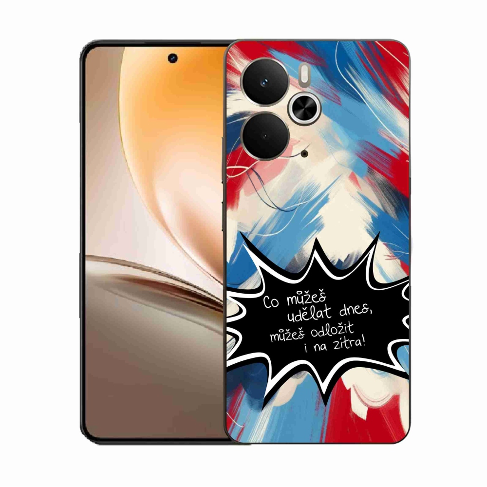 Gél borító mmCase a Realme 14 5G készülékhez - vicces szöveg 9 fekete háttér