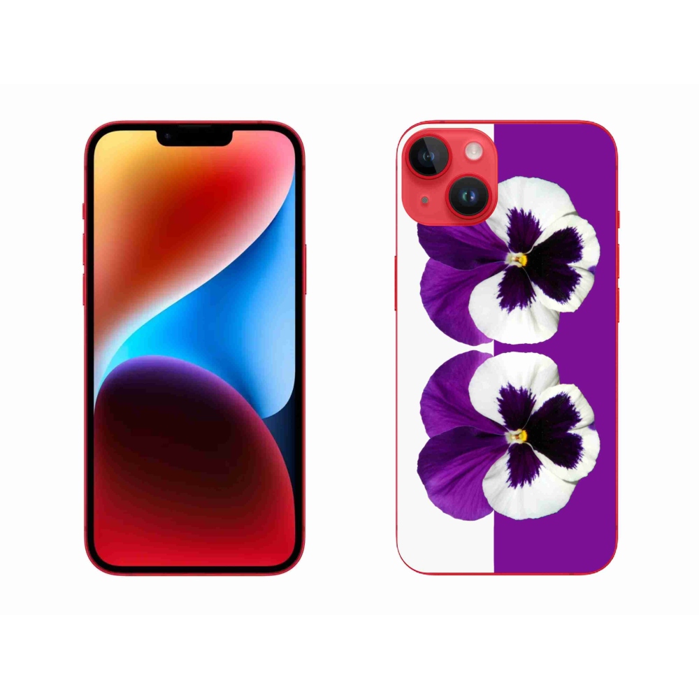 Zselés borítás mmCase iPhone 14 Plus készülékhez - lila és fehér virág